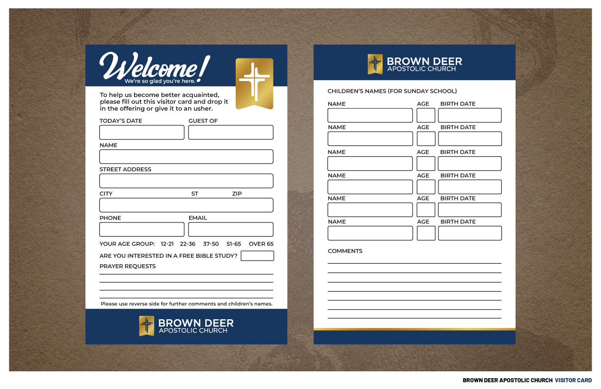 Brown Deer Apostolic Church Print Design