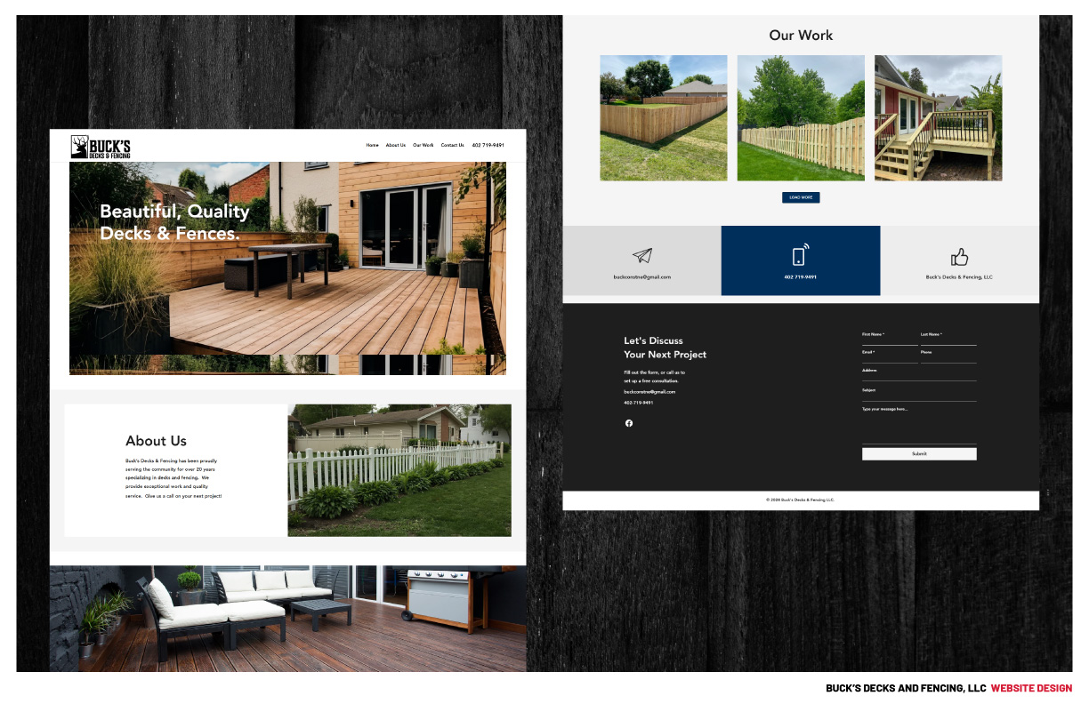 Buck's Decks & Fencing LLC Website Design